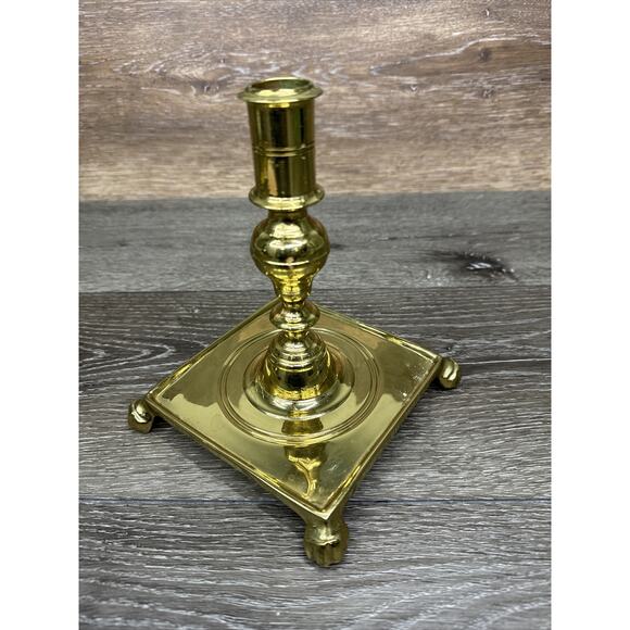 Northern European William and Mary Solid Brass Candle Stick 7” Tall - Picture 4 of 12